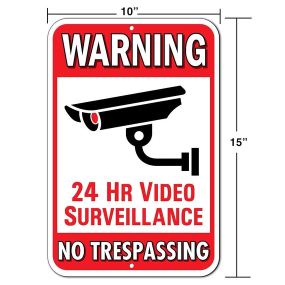 Size Options Warning 24 Hour Video Surveillance Sign No Trespassing Security