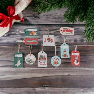 Etichette regalo di Natale fatte a mano - Ideali per confezioni regalo festive, completamente assemblate e pronte per la spedizione