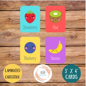 Language Learning Fruit Flashcards, Clicca qui per ottenere le tue flash card per bambini COMPLETAMENTE ASSEMBLATE ora! Set di 18
