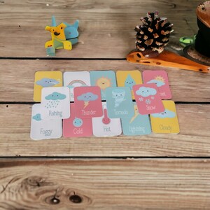 Set di flashcard meteorologiche da 14, curriculum prescolare completamente assemblato, giocattoli per l'autismo per le capacità motorie