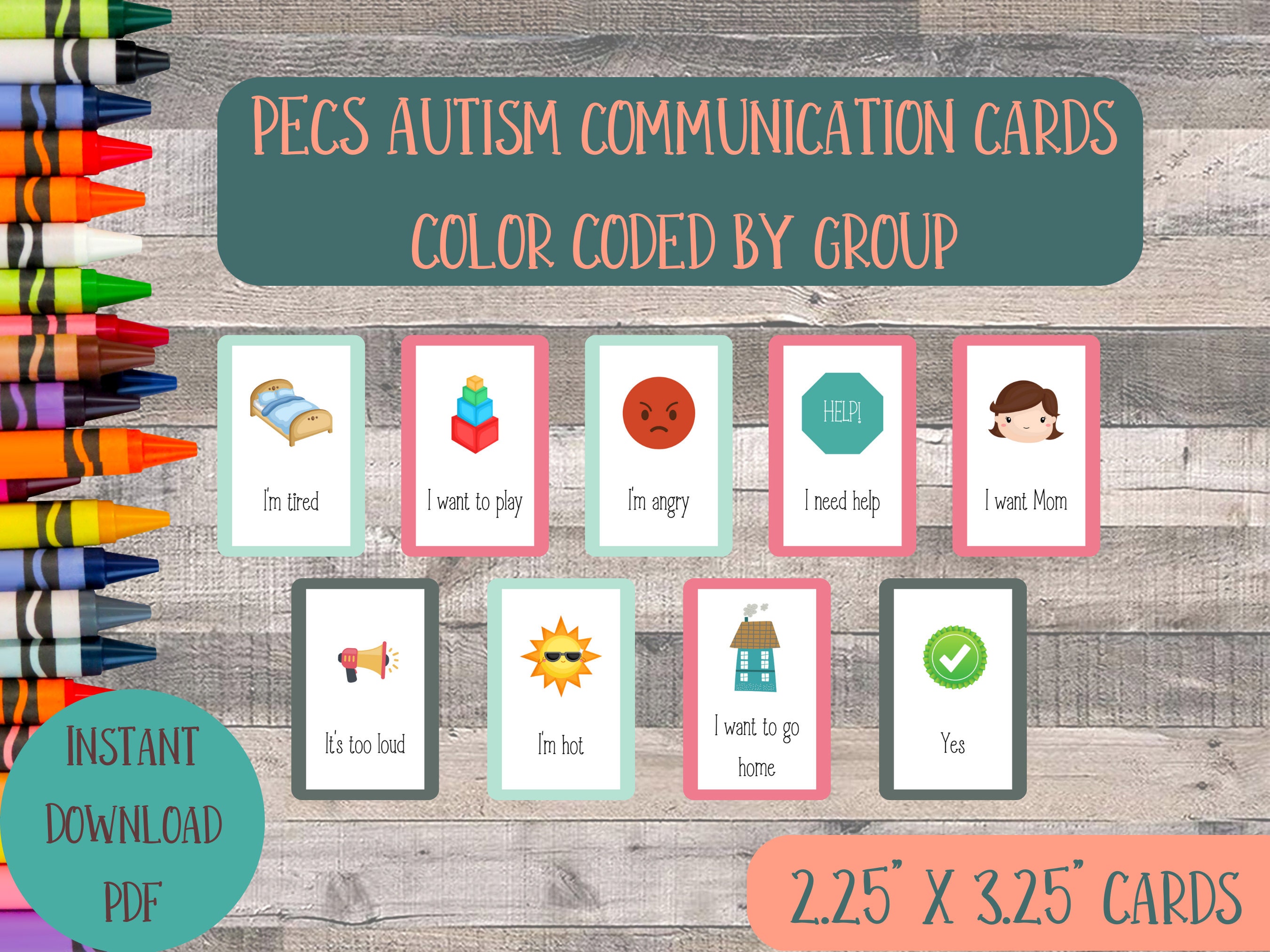 Printable Pecs Communication Cards, Autism Communication
