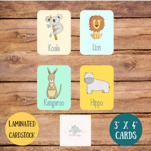 Flashcard per animali dello zoo per l'apprendimento delle lingue, fai clic qui per prendere le tue flash card per bambini COMPLETAMENTE ASSEMBLATE! Confezione da 20