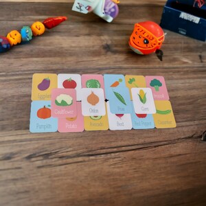 Set di 16 flashcard vegetali, curriculum prescolare completamente assemblato, giocattoli per l'apprendimento dell'autismo per la terapia occupazionale