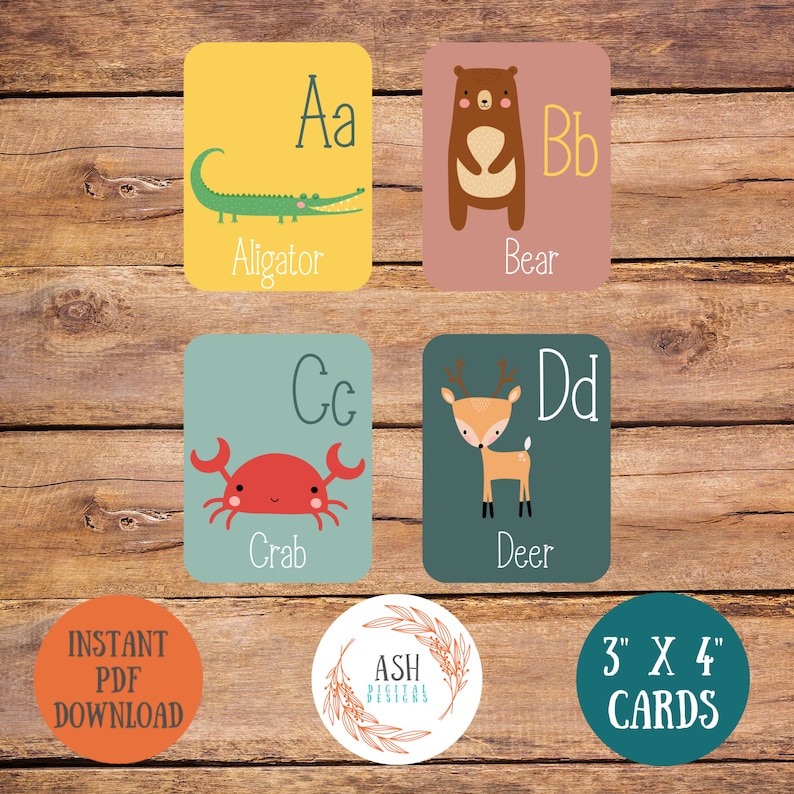 Printable ABC Flash Cards for Homeschool Preschool and Etsy