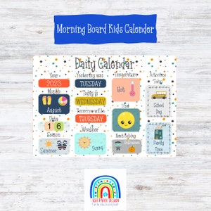 Morning Board Kids Calendar, Click here to get your FULLY ASSEMBLED Montessori Calendar days of the week Circle Time Board.