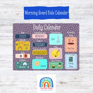 Calendario para niños de Morning Board, haga clic aquí para obtener su tablero de tiempo de círculo de días de la semana COMPLETAMENTE ENSAMBLADO.