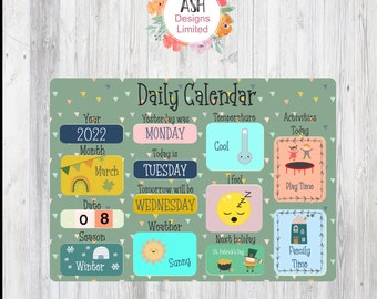 Morning Board Kids Calendar, Click here to get your DIGITAL DOWNLOAD days of the week Circle Time board now!