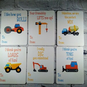 Construction Classroom Valentines cards, Click here to get your DIGITAL DOWNLOAD class valentines!
