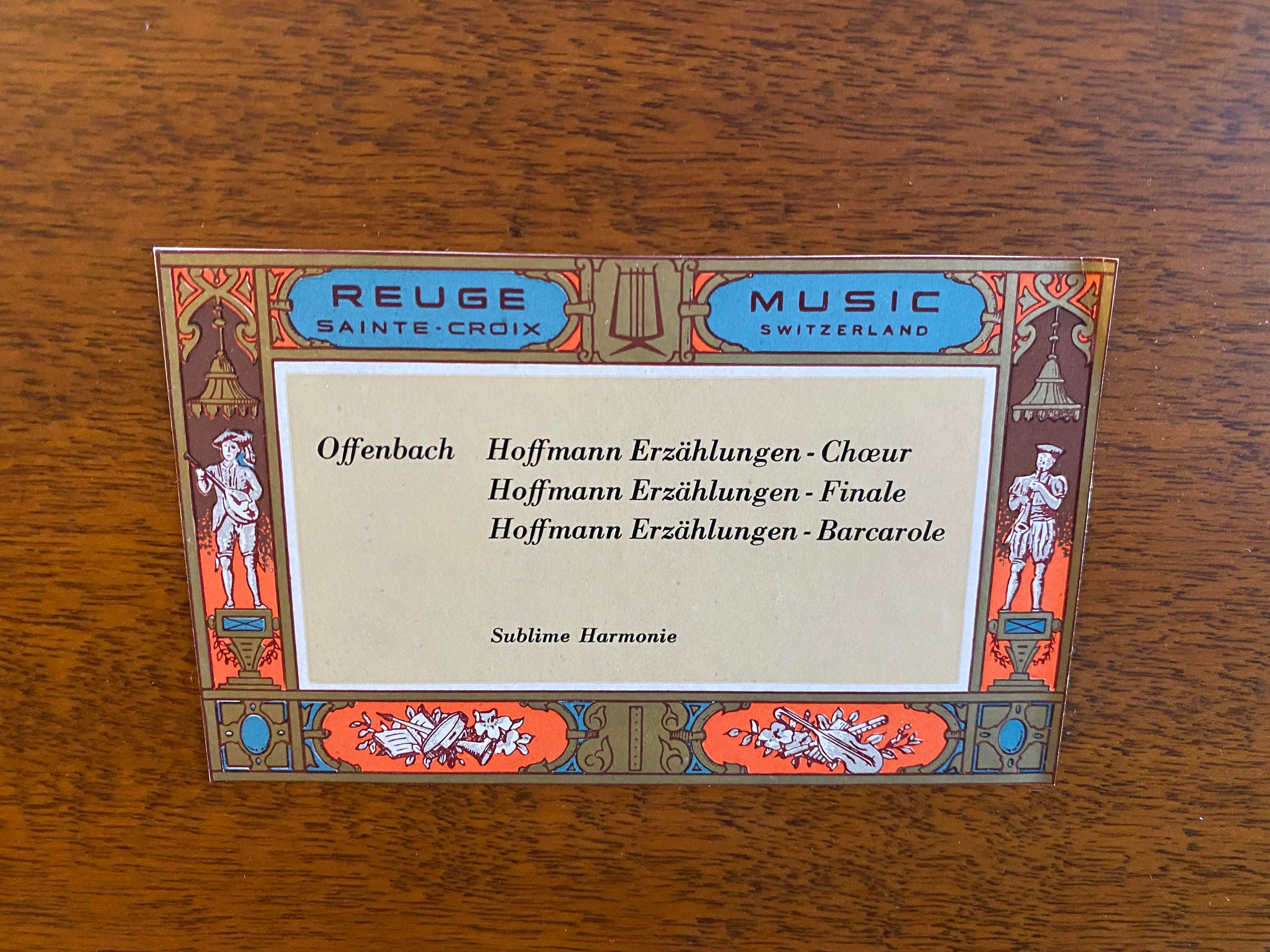 Reuge 144 Note Inlaid Burl Music Box W/ Horse & Carriage Reuge 144 Note Inlaid Burl Music Box W/ Horse & Carriage