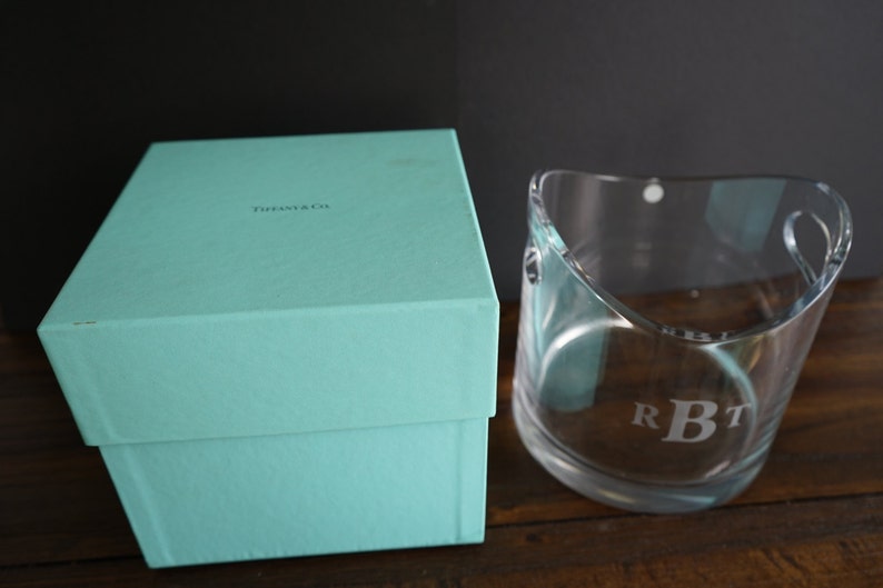 TIFFANY & CO Crystal Ice Bucket in crystal with handles 6 Etsy