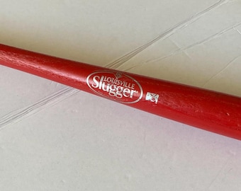 Mazza da baseball in legno promozionale vintage Louisville Slugger "Rome" con marchio rosso, souvenir commemorativo con logo.