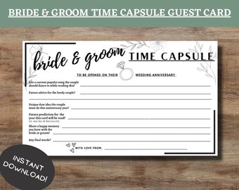 Bride & Groom Time Capsule Card for Wedding Guests | Wedding Card | Guest Book | Wedding Table Decor | Guest Card | Bridal Game