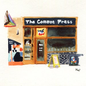 3x4&quot; - The Common Press Bookshop - Original Watercolor Painting