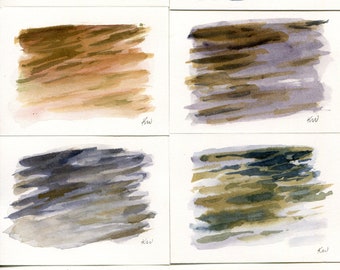 Instant Collection - 8 Individual Water Reflection Paintings - Original Watercolor Paintings