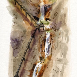 3x6&quot; - Broadmoor Seven Falls - Original Watercolor Painting