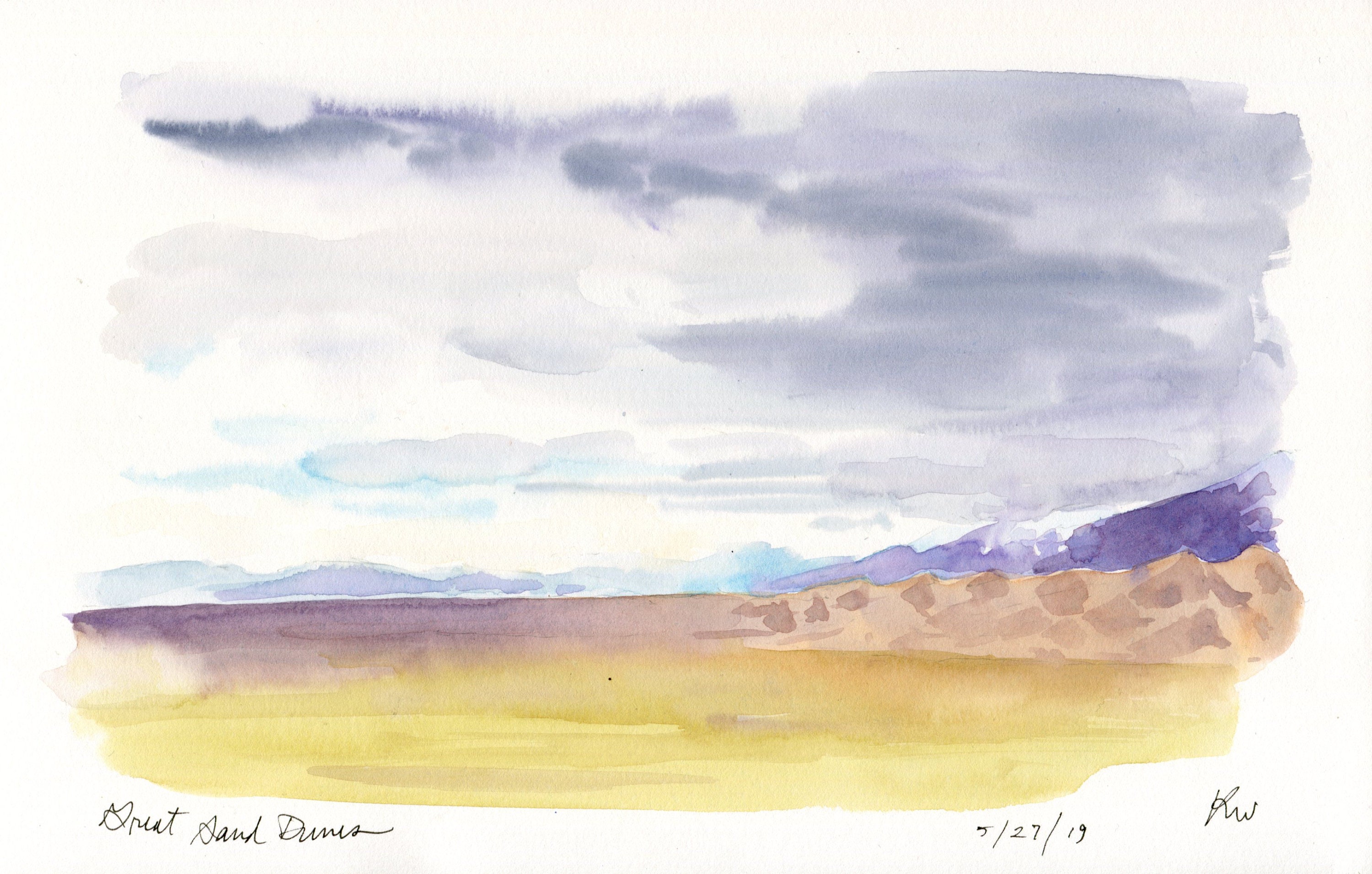 6x6 Original Watercolor Painting Jurassic Park Woman Inherits the Earth