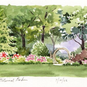 5x7&quot; - Queens Botanical Garden - Original Watercolor Painting