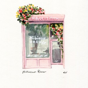 5x7&quot; - Hibiscus Brew -  Watercolor Painting