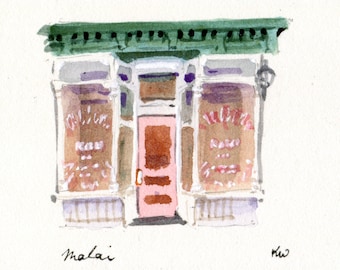 3x3" - Helado Malai - Pintura original de acuarela