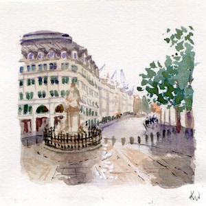 3x3" - the View from St Paul's - Original Watercolor Painting