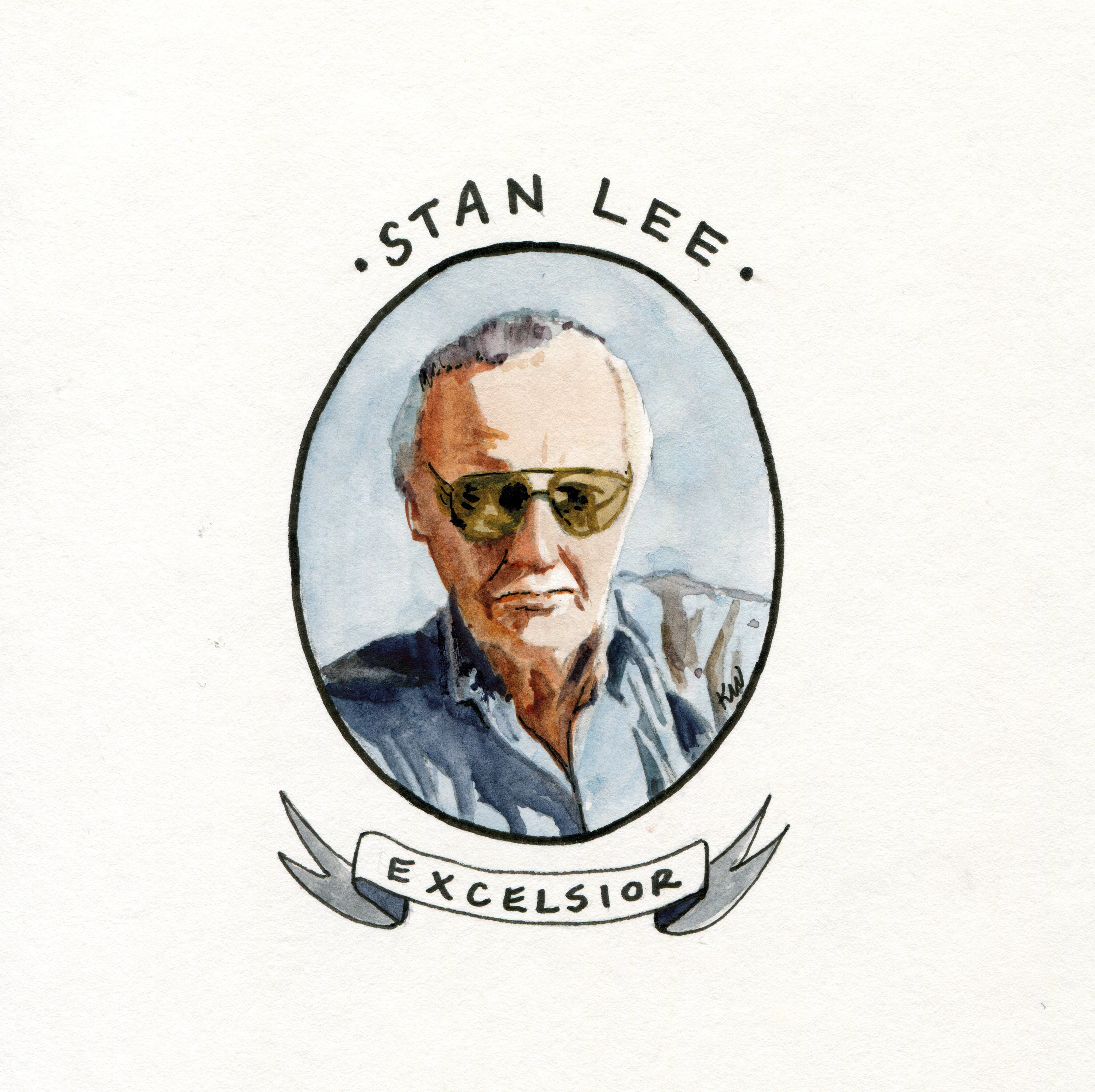 6x6 Stan Lee excelsior Original Watercolor - Etsy UK