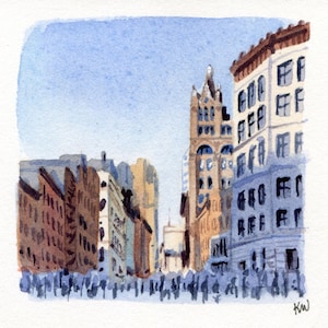 3x3&quot; - Union Square - Original Watercolor Painting