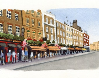 3x5" - London Street Scene - Original Watercolor Painting