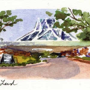 5x7cm - Das Land - Original Aquarell Malerei