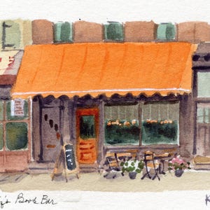 3x4&quot; - Liz&#39;s Book Bar - Original Watercolor painting