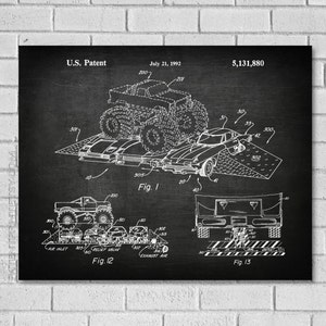 Monster Truck Toy Patent Print Monster Truck Patent Toy Art Monster Truck Decor Toy Print Harley Davidson Patent Print VT880 image 1