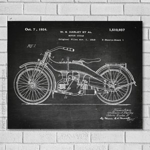 Motorcycle Patent Print - Motor Bike Patent - Harley Art - Motorcycle Decor - Motorcycle Print - Harley Davidson- Patent Print VM937