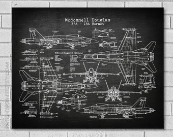 F18 Hornet Patent Print - Airplane Patent - Plane Art - Military Decor - Air Force Print - F18A - F18 Airplane - Fighter- Patent Print VAF18