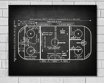 Hockey Gift - Ice Hockey Rink Patent Print - Hockey Decor - Ice Hockey Rink - Ice Hockey Patent - Hockey Art - Ice Hockey - Hockey SH000