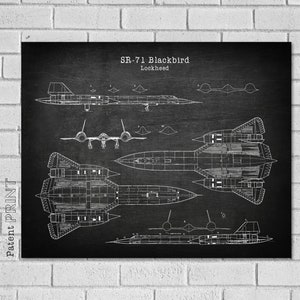May include: Black and white blueprint style illustration of the SR-71 Blackbird aircraft, also known as the Lockheed Blackbird. The image includes the text "SR-71 Blackbird" and "Lockheed".