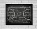 Basketball Coach Gift - Basketball Court - Basketball Poster - Basketball Blueprint - Basketball Patent Print - Basketball Wall Art SB289 