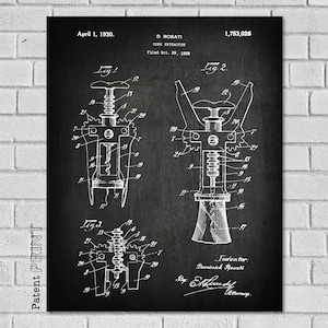 Wine Decor, Wine Wall Art, Wine Cork Art, Wine Bottle Art, Wine Sign, Wine Lover Gift, Wine Print, Wine Poster, Wine Patent, HW026 image 1