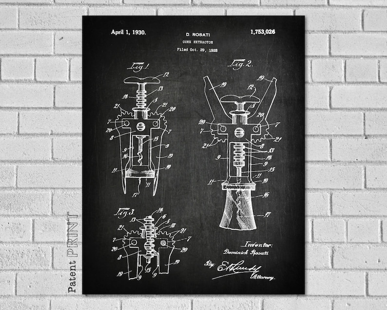 Wine Decor, Wine Wall Art, Wine Cork Art, Wine Bottle Art, Wine Sign, Wine Lover Gift, Wine Print, Wine Poster, Wine Patent, HW026 image 1
