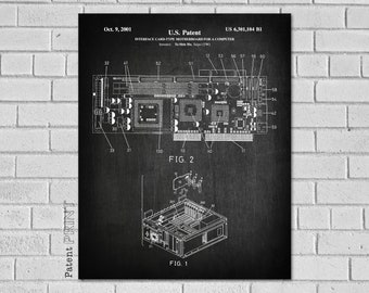 Computer Graphics Card - Computer Components Patent Print - Computer graphic card Patent - Computer Art - Computer art print - TC104A