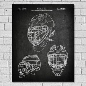 Goaltenders Hockey Mask - Hockey Decor - Hockey Helmet Patent - Hoshizaki Ice Hockey Patent - Ice Hockey Patent - Hockey Art - Hockey SH232