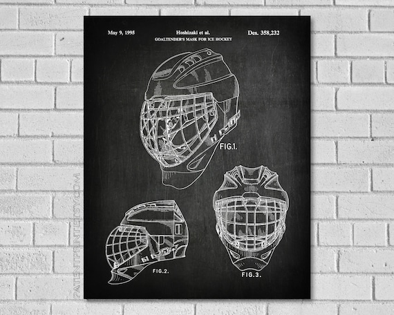 Goaltenders Hockey Mask - Hockey Decor - Hockey Helmet Patent - Hoshizaki Ice Hockey Patent - Ice Hockey Patent - Hockey Art - Hockey SH232