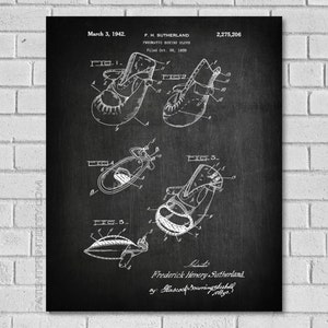May include: Black and white patent drawing of a pneumatic boxing glove. The drawing shows the glove from different angles. The patent number is 2,275,206 and the date is March 3, 1942. The inventor is Frederick Henery Sutherland.