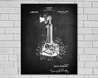 Telephone Decor, Telephone Print, Vintage Telephone, Telephone Art, Telephone, Telephone Sign, Office Phone Decor, Telephone Wall Art, TC154