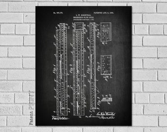 Engineer's Slide Rule Drafting - Architect Decor - Architect Poster - Drafter Decor - Engineering Patent Art - Drafting Art - CD170