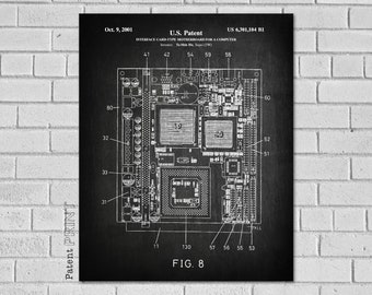 Computer Mother Board - Computer Components Patent Print - Computer Motherboard Patent - Computer Art - Computer art print - TC104B