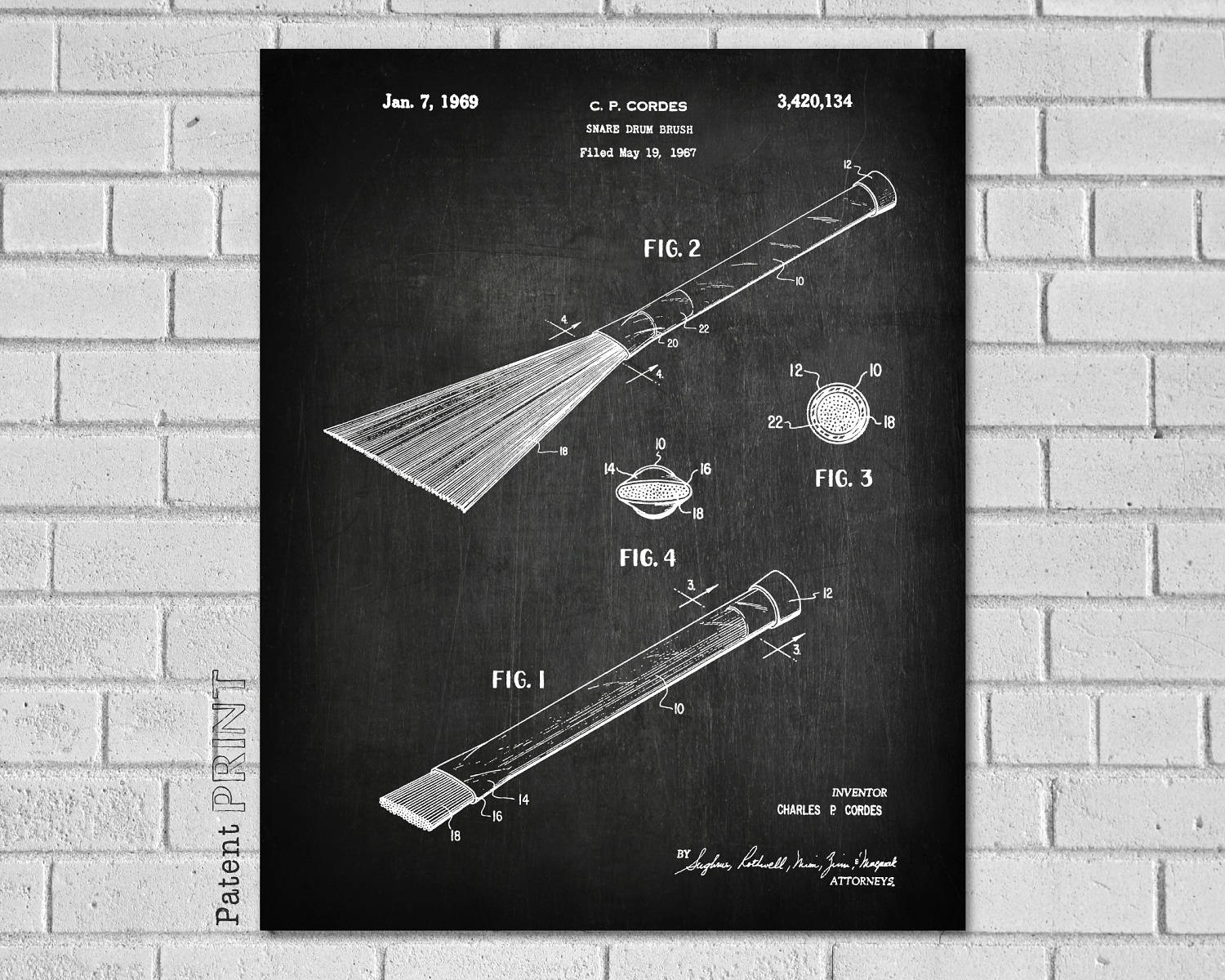 Snare Drum Gifts, Decor, Set, Blueprint, Poster, Wall Art, Drummer Patent Print, Md134