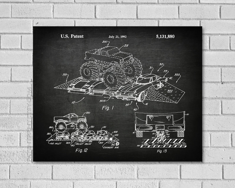 Monster Truck Toy Patent Print Monster Truck Patent Toy Art Monster Truck Decor Toy Print Harley Davidson Patent Print VT880 image 1