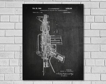 Ar 15 Patent Print  - AR 15 Art - AR 15 Decor - Gun Patent - AR 15 gun patent - Gun Blueprint-Patent Art - Print - Patent Print G155