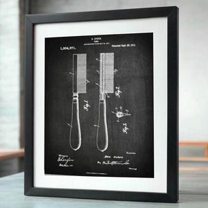 Comb Patent Print, Comb Art, Comb  Decor, Comb Wall Art, Comb Gift, Salon Office Decor, Salon Blueprint, Bathroom Comb Art, CB371