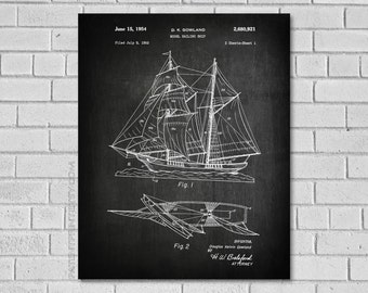 Sailing Ship Patent Print - Ship Patent - Toy Art - Ship Model Decor - Ship Print - Model Sailing Ship - Patent Print VB921