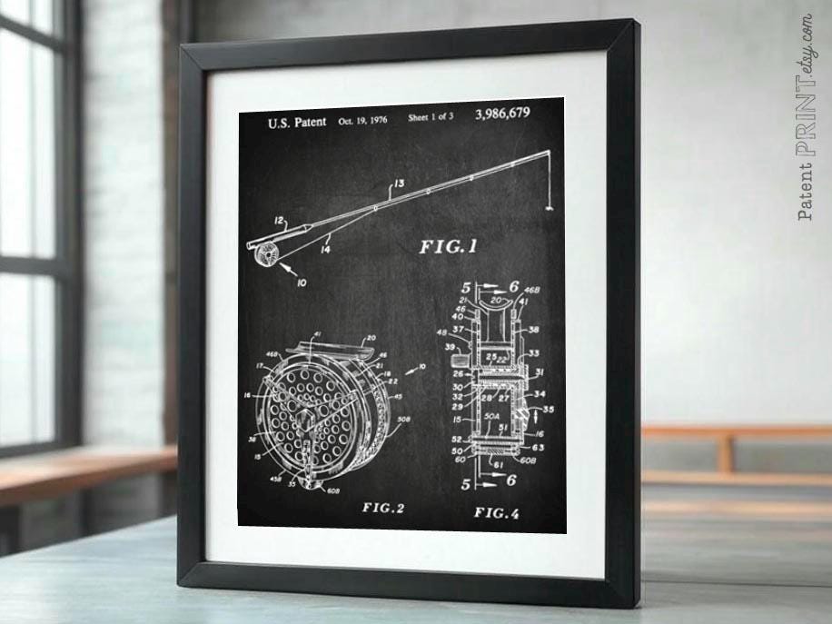 Fly Fishing Gift, Art, Poster, Patent, Fishing, Decor, Gifts, Hf679